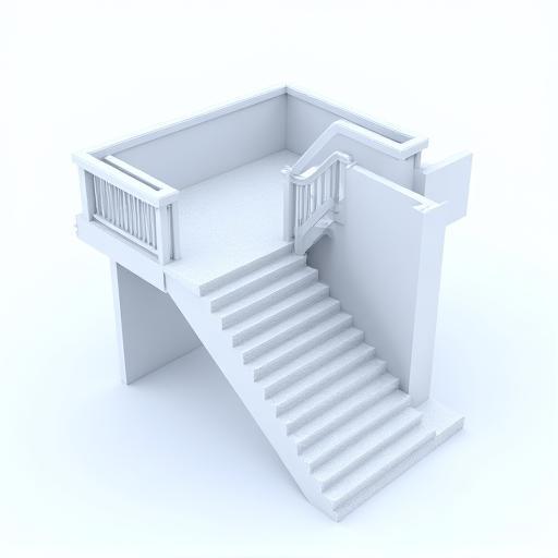 CAD render of staircase